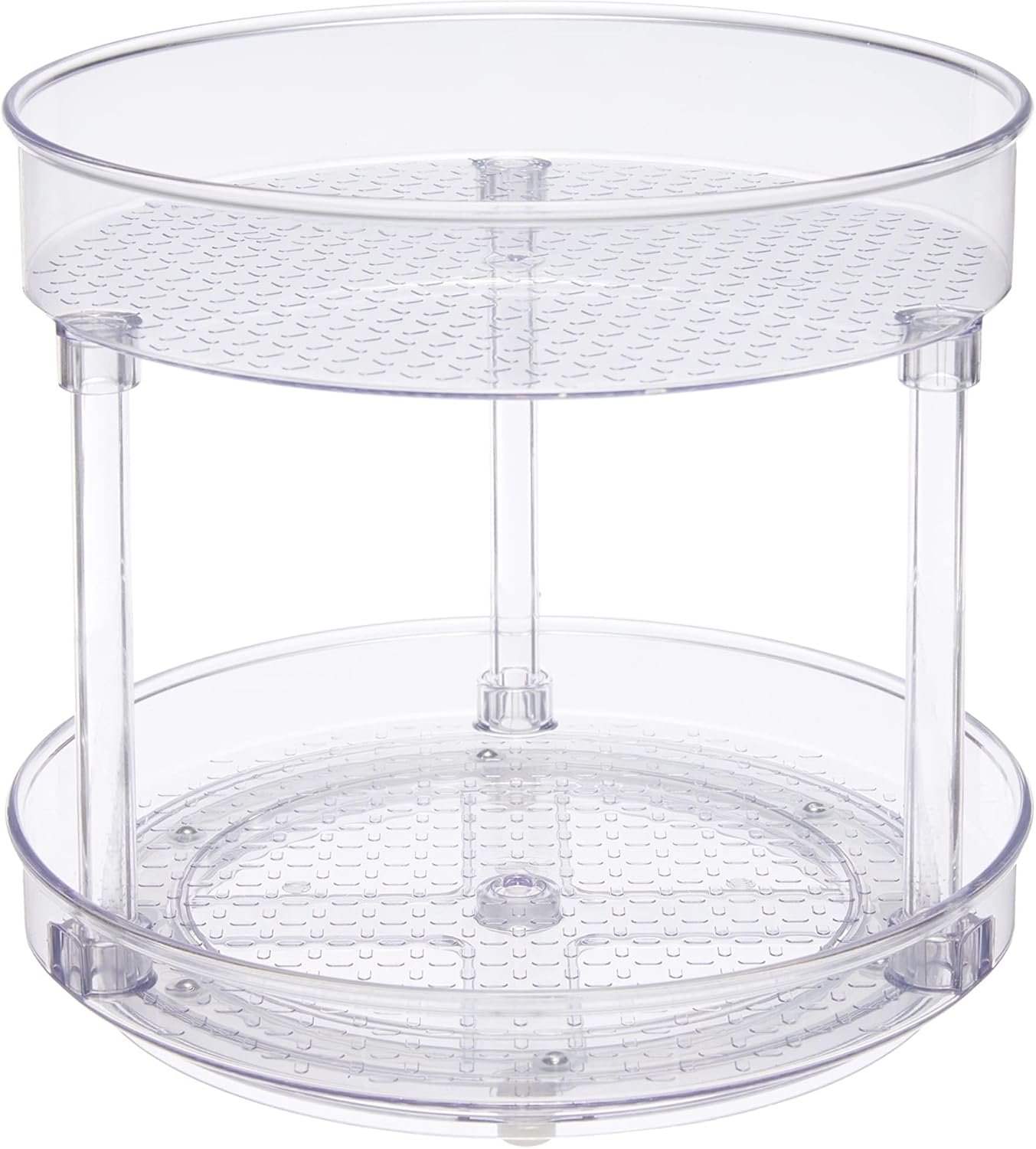 Lazy Susan Turntable Organizer, 9" Diameter, 2 Tier, Clear